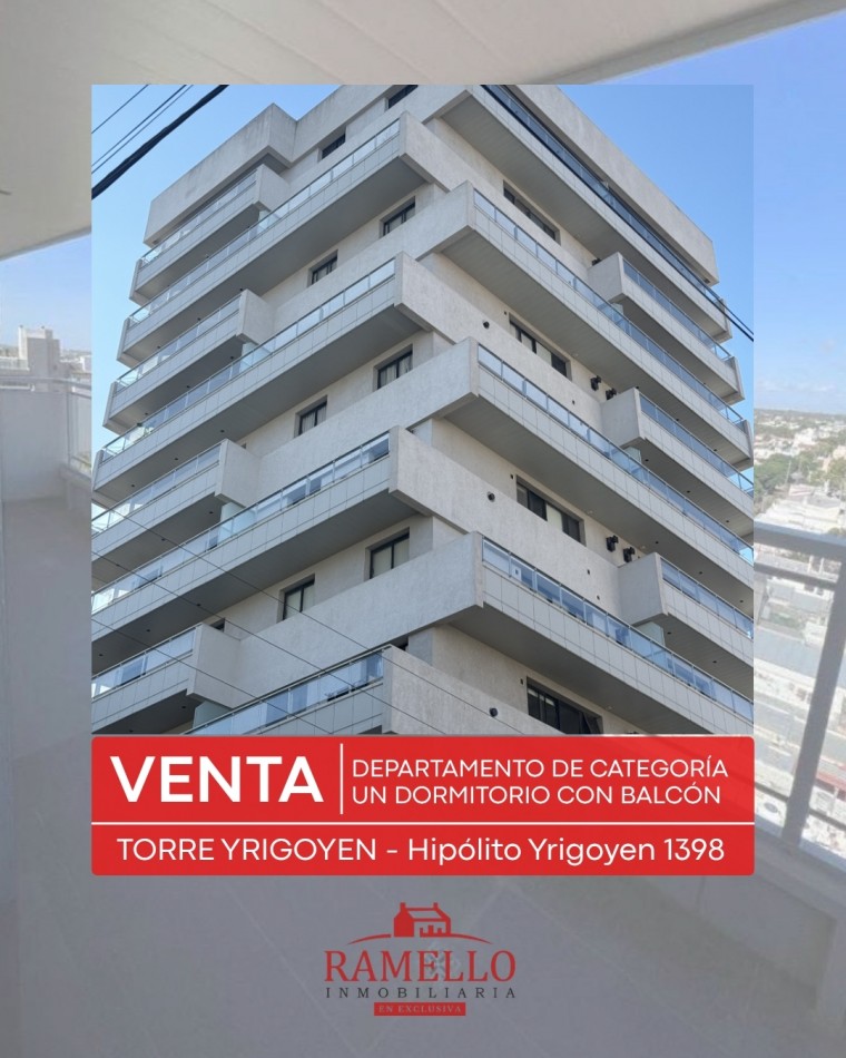 VENDO DPTO DE CATEGORIA! Torre Yrigoyen - Un dormitorio con balcon